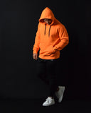 Basic Cotton Fleece Hoodie - Neon Orange (PREMIUM)