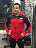 MOVERFIT Ankle Fit Slim TrackSuit - Red and Black