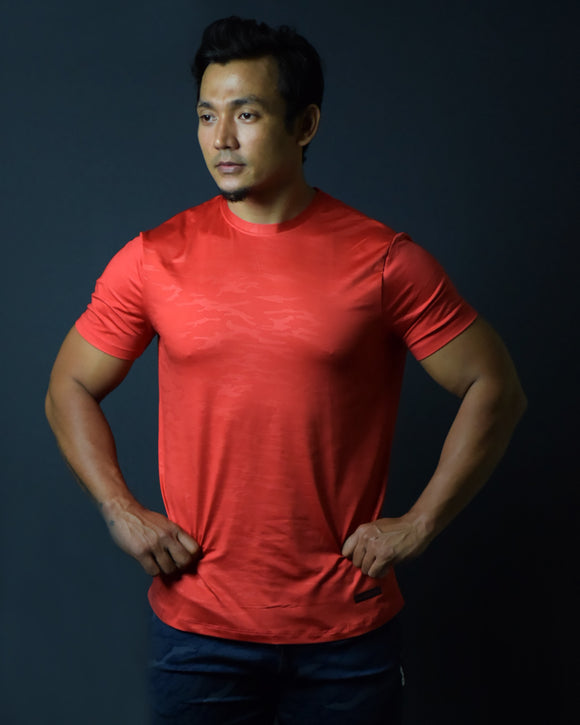 MOVERFIT Camo T-shirt: Tangy Red Camo