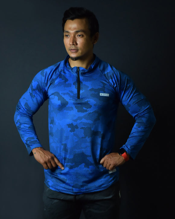 MOVERFIT Full Sleeve T-shirt : Marine Blue