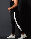 MOVERFIT Ankle fit Training Jogger Pant : Black and White
