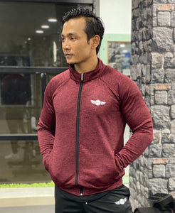 MOVERFIT Imported Poly Fleece Tech Jacket - Burgundy (Only Jacket)