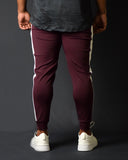 MOVERFIT Ankle Fit Training Jogger Pant : Maroon with White Strip