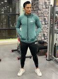 MOVERFIT Basic Ankle Fit Tracksuit- Milange Green and Black