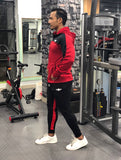 MOVERFIT Ankle Fit Slim TrackSuit - Red and Black