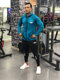 MOVERFIT Ankle Fit Slim TrackSuit - Sea Blue and Black