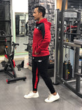 Imported Training Fleece Hoodies- Red and Black touch