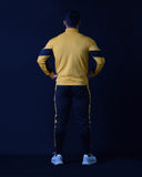 High Ankle & Slim Fit TrackSuit - Alphonso Yellow with Black Stripes