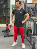 MOF Ankle Fit Training Pant - Red & Black - mof-wear