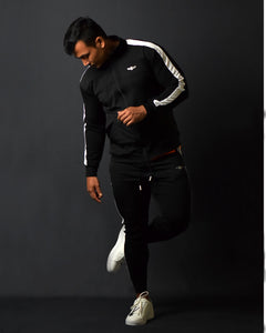 MOVRFIT Ankle & Slim Fit TrackSuit - Black & White(Premium Edition)