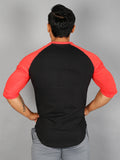 MOF 3/4 T-Shirt - Black & Red - mof-wear