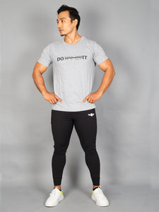 MOF ATHLEISURE COTTON TSHIRT - Grey with ‘DON’T QUIT’ print - mof-wear